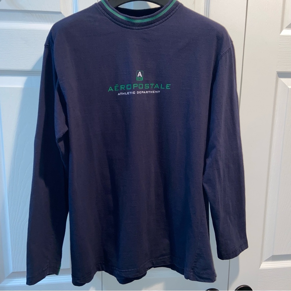 Aeropostale Y2K Navy Blue Long Sleeve Shirt